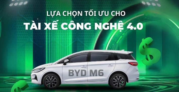 Xe điện MPV BYD M6 – Lựa chọn tối ưu cho tài xế công nghệ 4.0